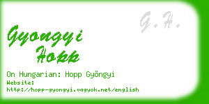 gyongyi hopp business card